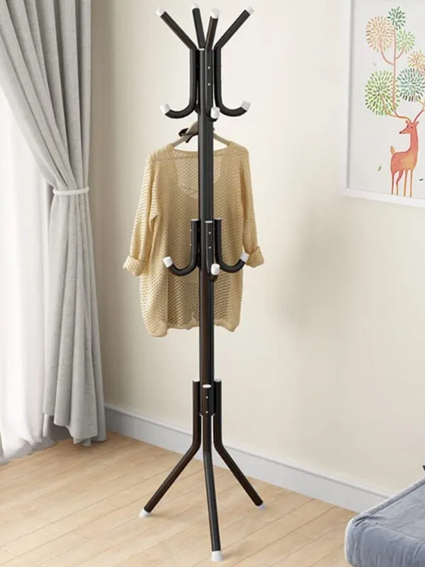Iron Coat and Hat Rack with 12 Hooks - 170cm