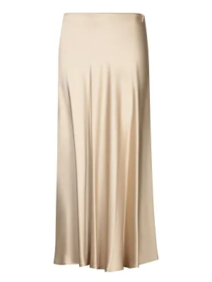 Ivory Satin Chantilly Midi Skirt
