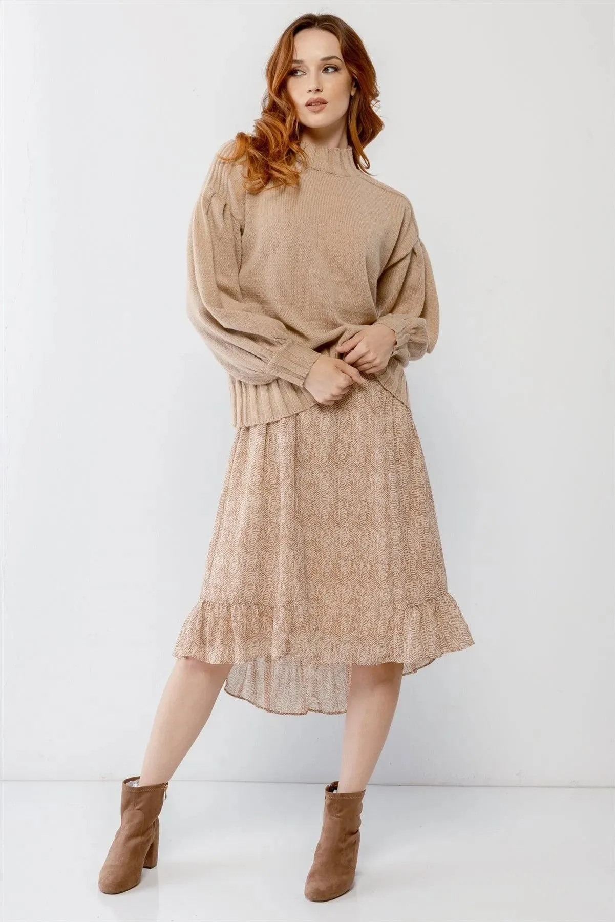 Knit Crew Neck Long Sleeve Sweater