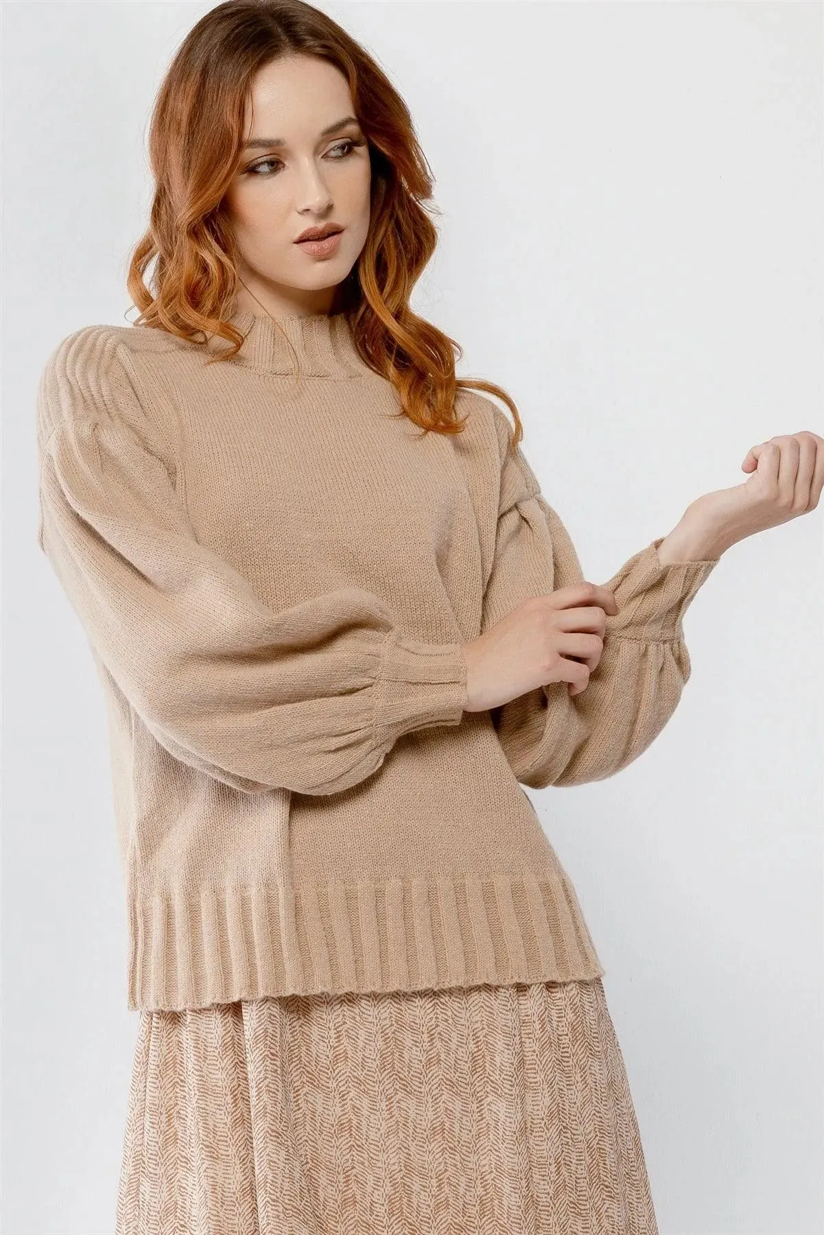 Knit Crew Neck Long Sleeve Sweater