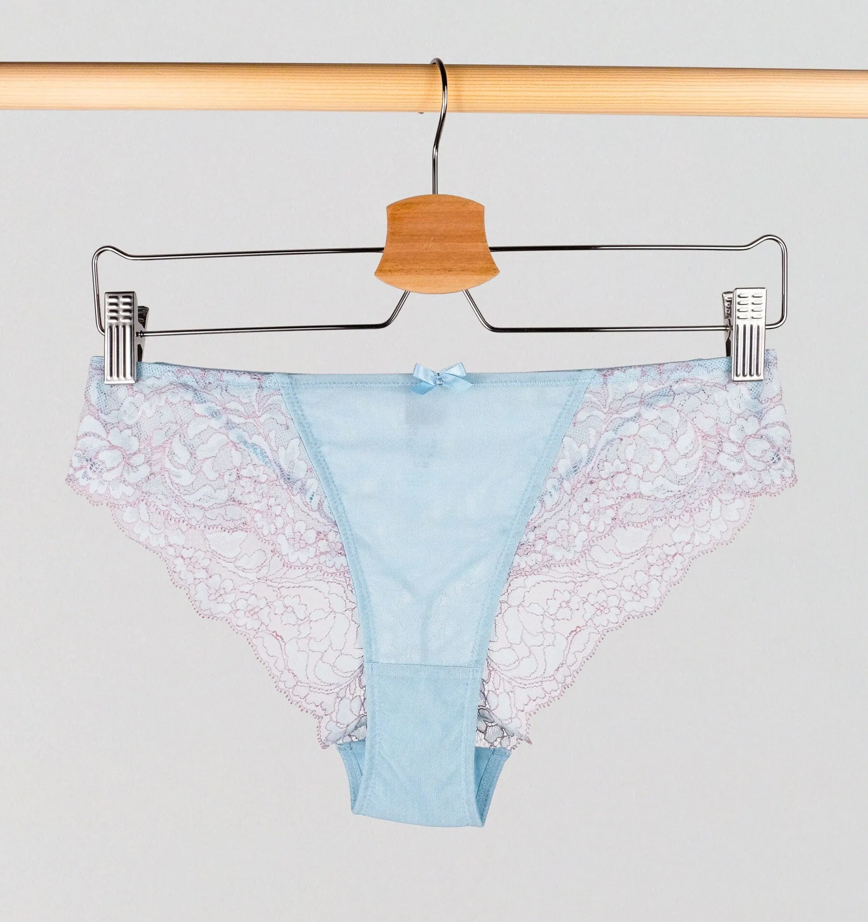 Lace seam-free brazilian [Ash/Blue]