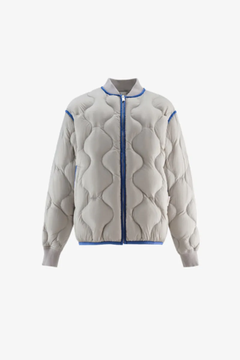Lightweight Quilted Down Puffer Bomber Jacket