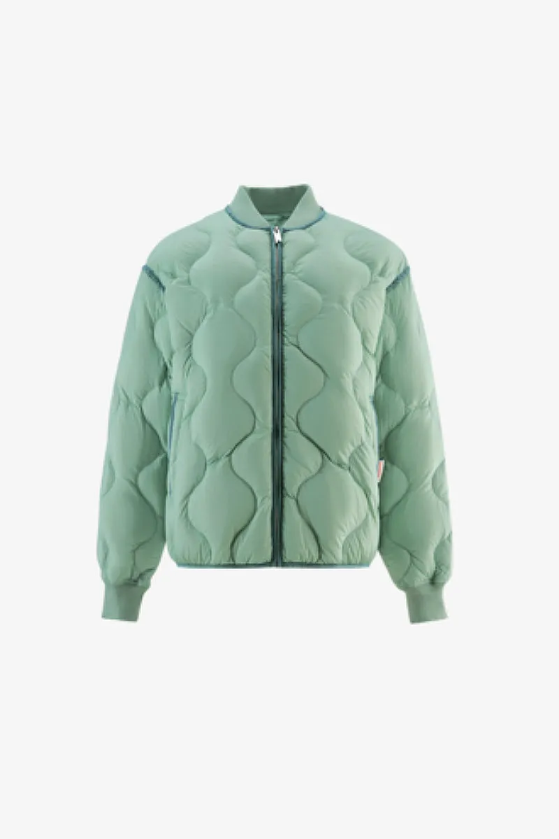 Lightweight Quilted Down Puffer Bomber Jacket