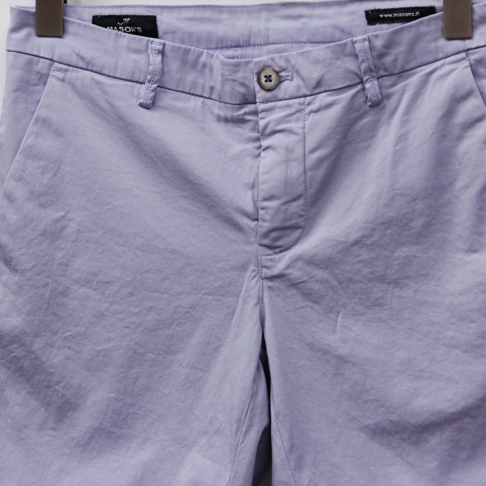 Lilac Stretch Cotton Chino Style Bermuda Shorts - Mason's