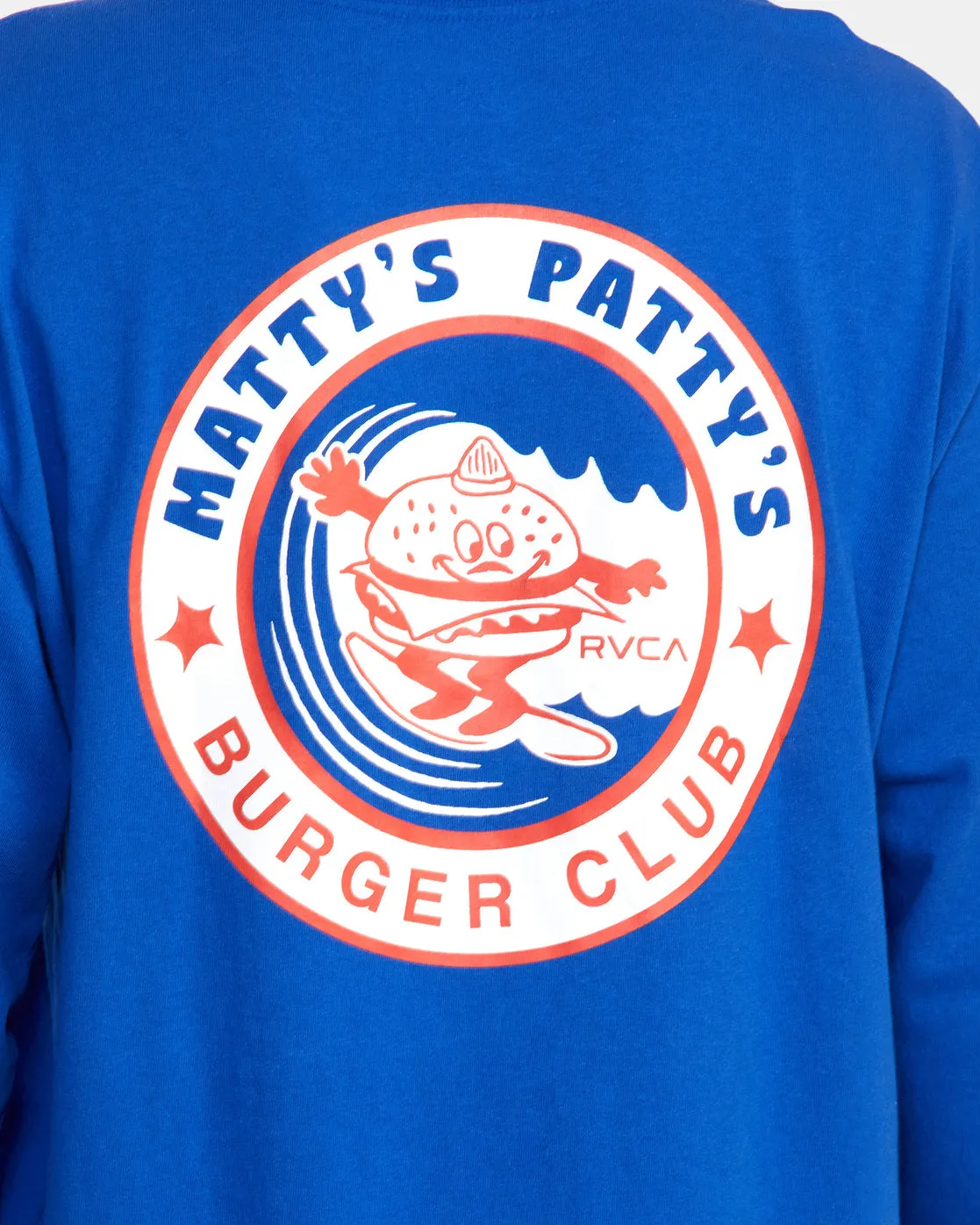 Mattys Pattys Burger Club Long Sleeve Tee - Royal