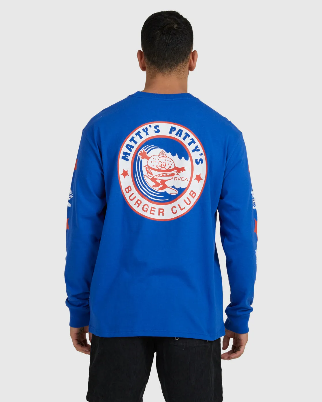 Mattys Pattys Burger Club Long Sleeve Tee - Royal