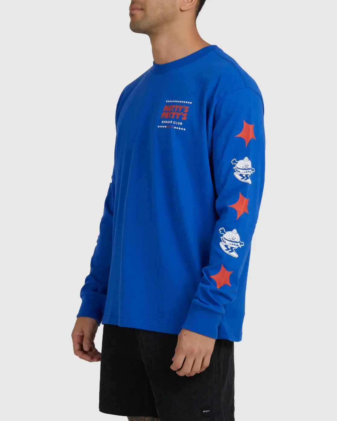 Mattys Pattys Burger Club Long Sleeve Tee - Royal
