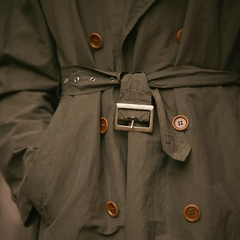 Men's Casual Fashionable Double-breasted Knee-length Trench Coat 08702191K