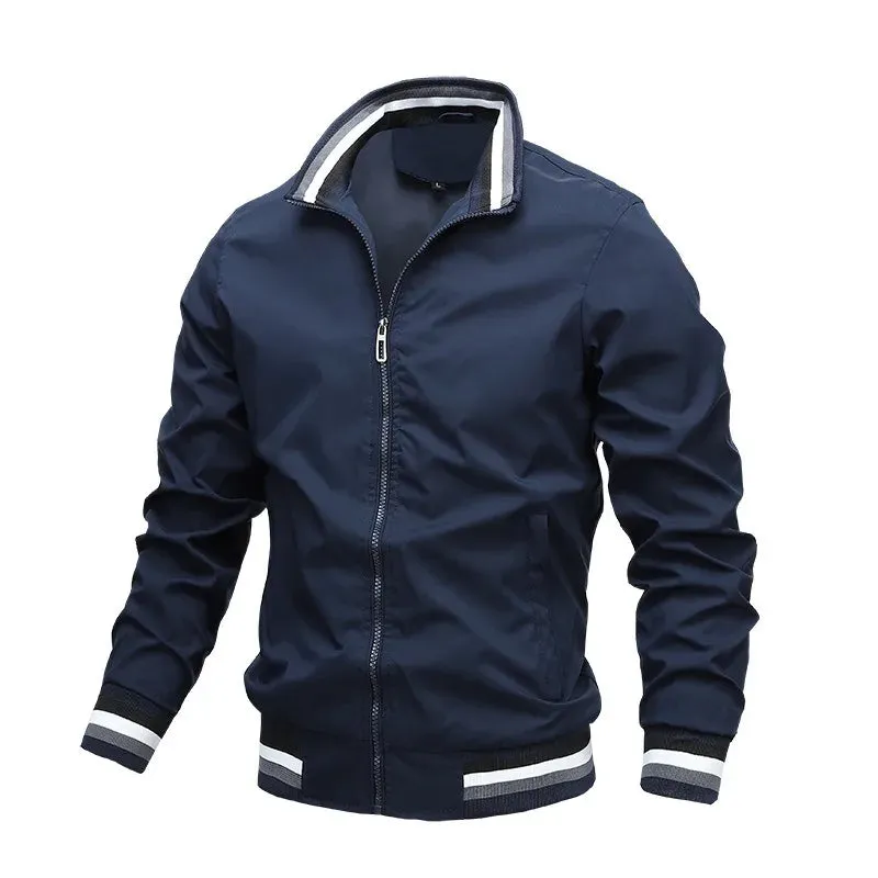 Men's Stand Collar Waterproof Bomber Windbreaker Jacket