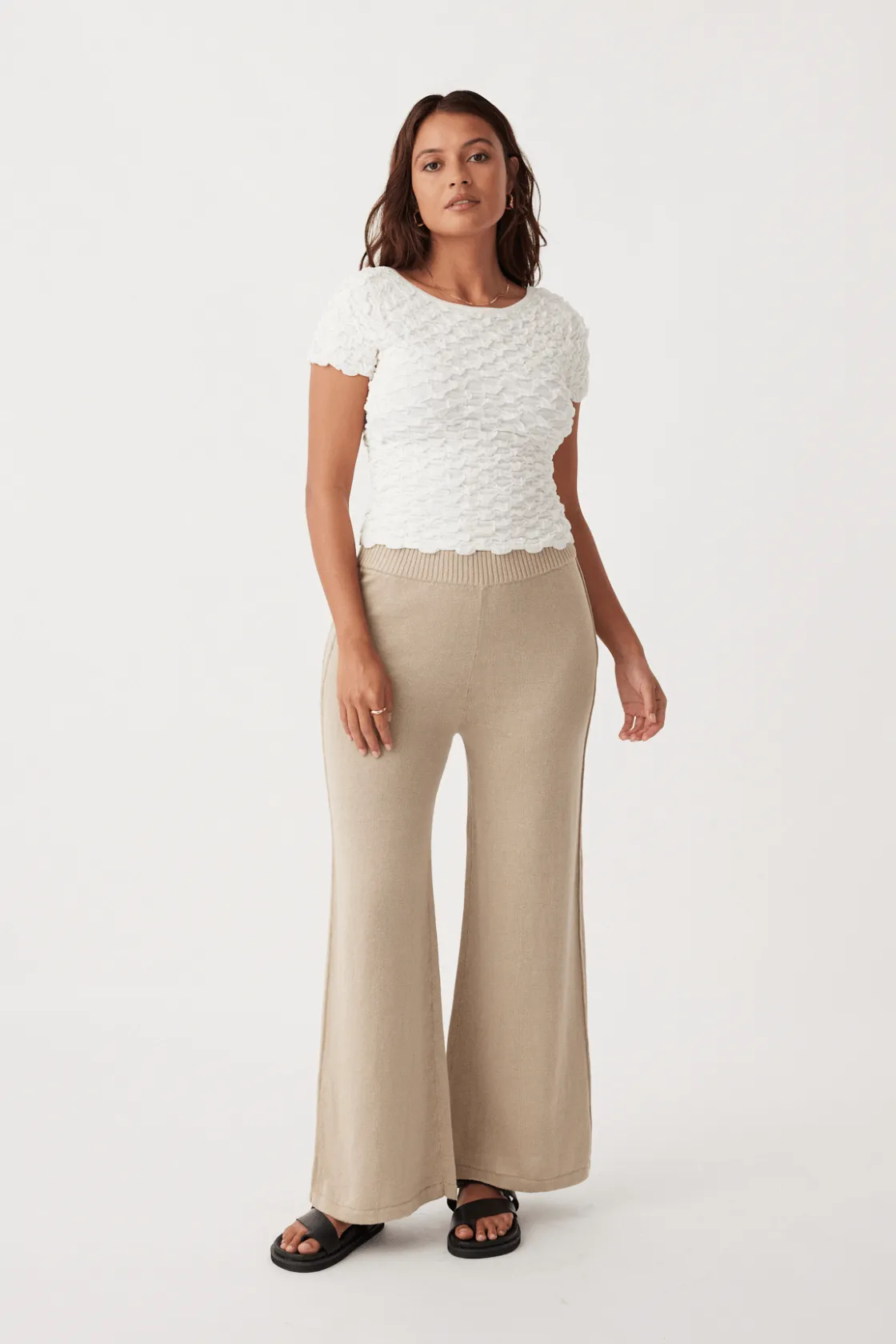 Mila Cap Reversible Sleeve Tee - Cream