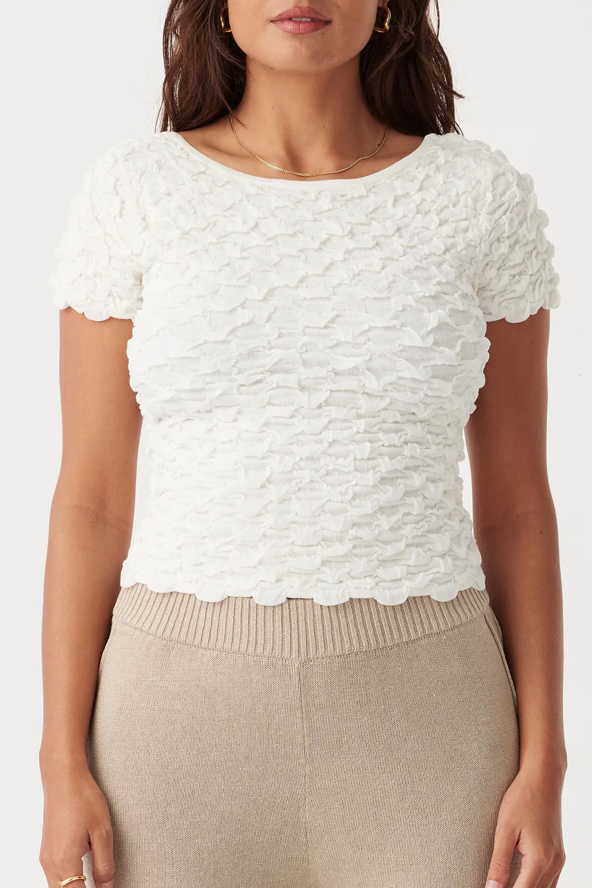 Mila Cap Reversible Sleeve Tee - Cream