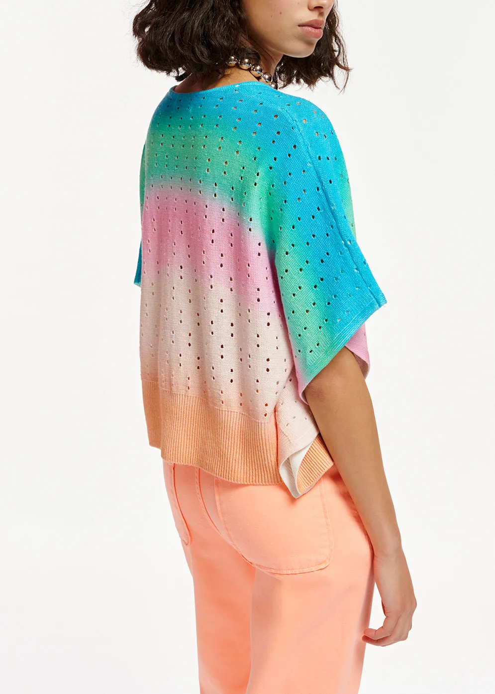 Multicolor knit sweater with gradient effect