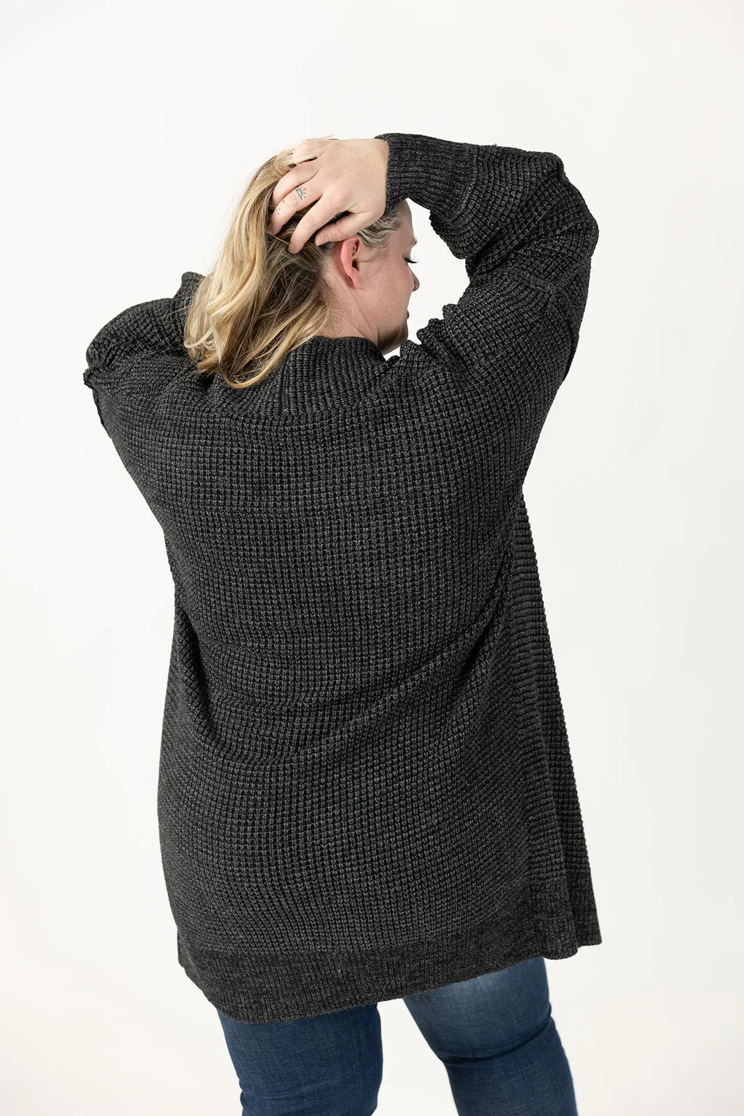 Nathalia Black Long Sleeve Cardigan Curvy