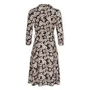 Navy Cafe Floral Fit and Flare Dress