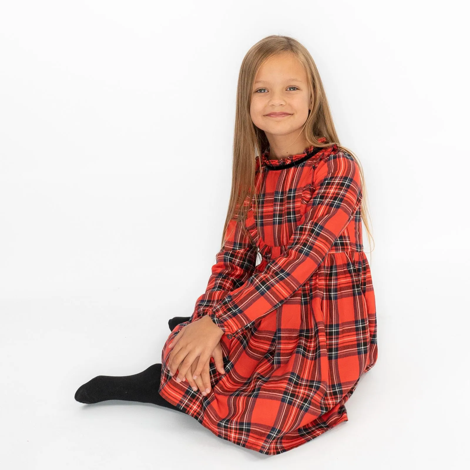 Next Girls Red Check Dress
