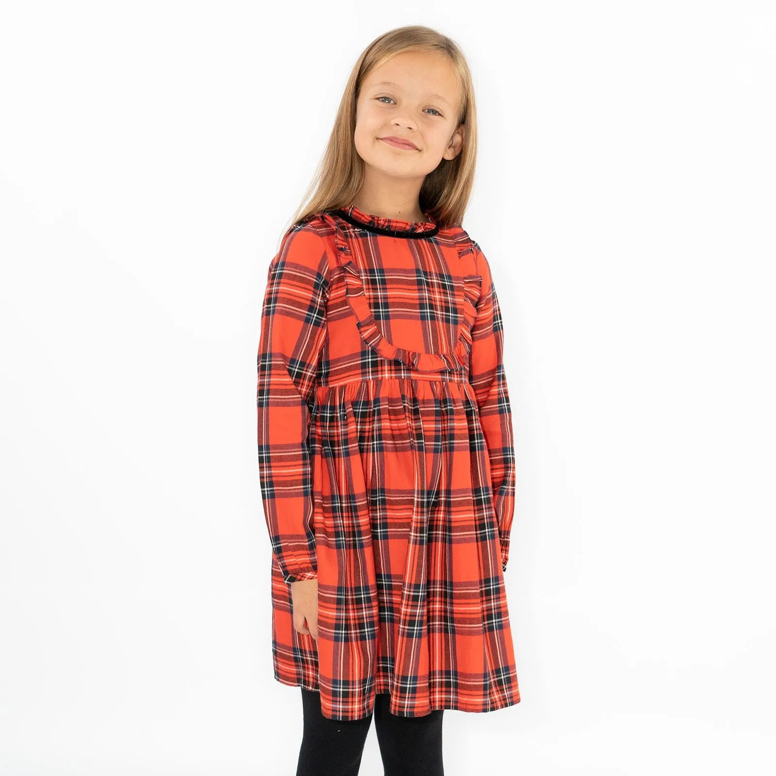 Next Girls Red Check Dress