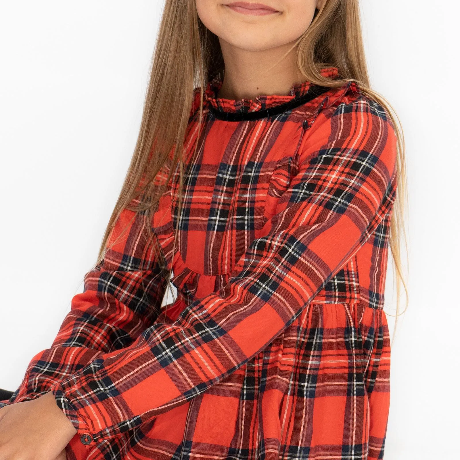 Next Girls Red Check Dress