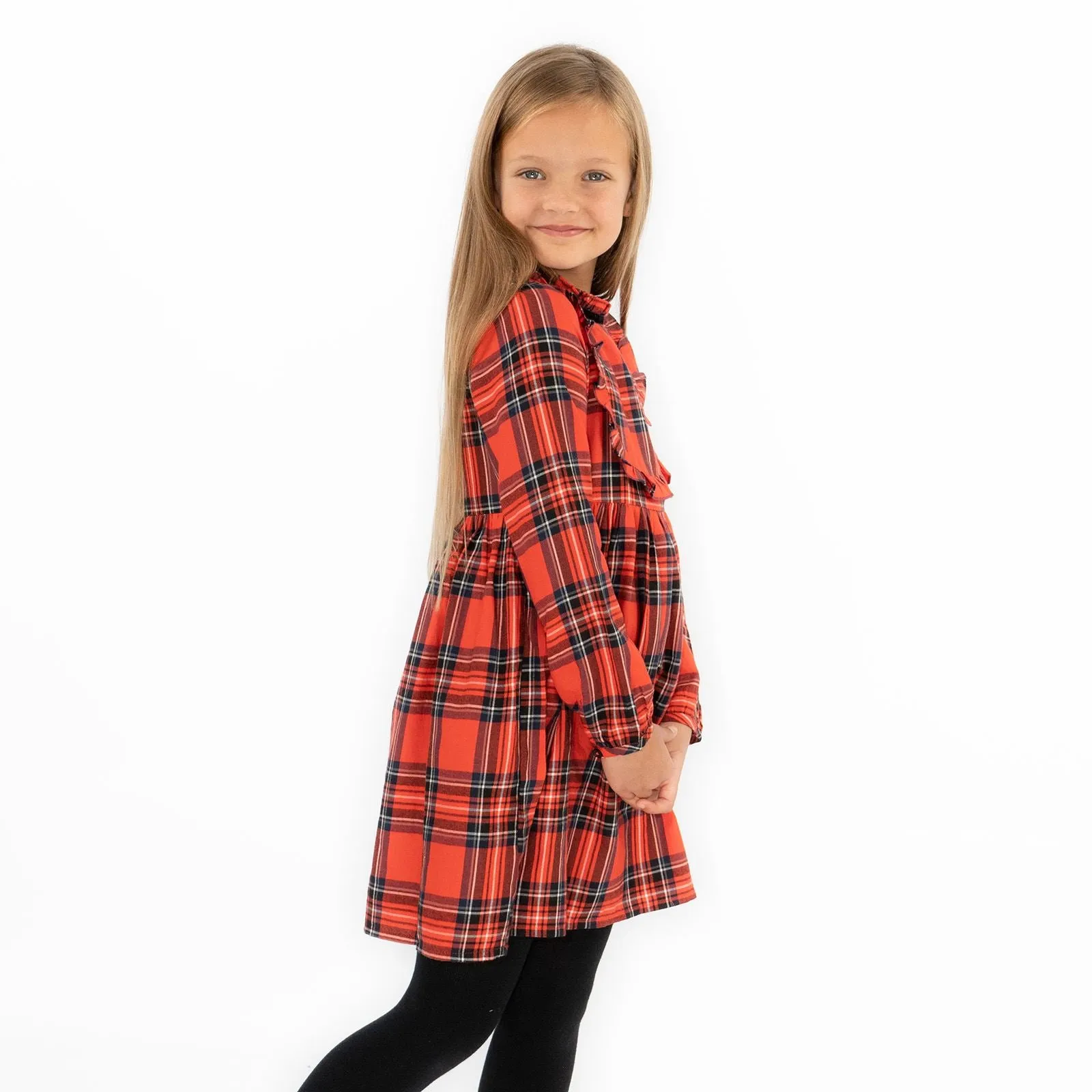 Next Girls Red Check Dress