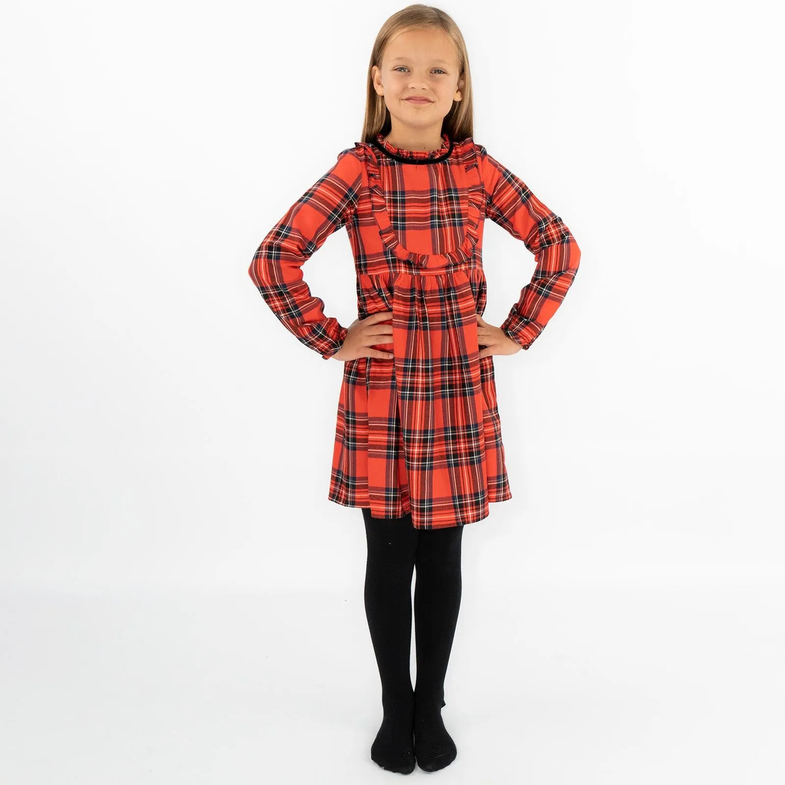 Next Girls Red Check Dress