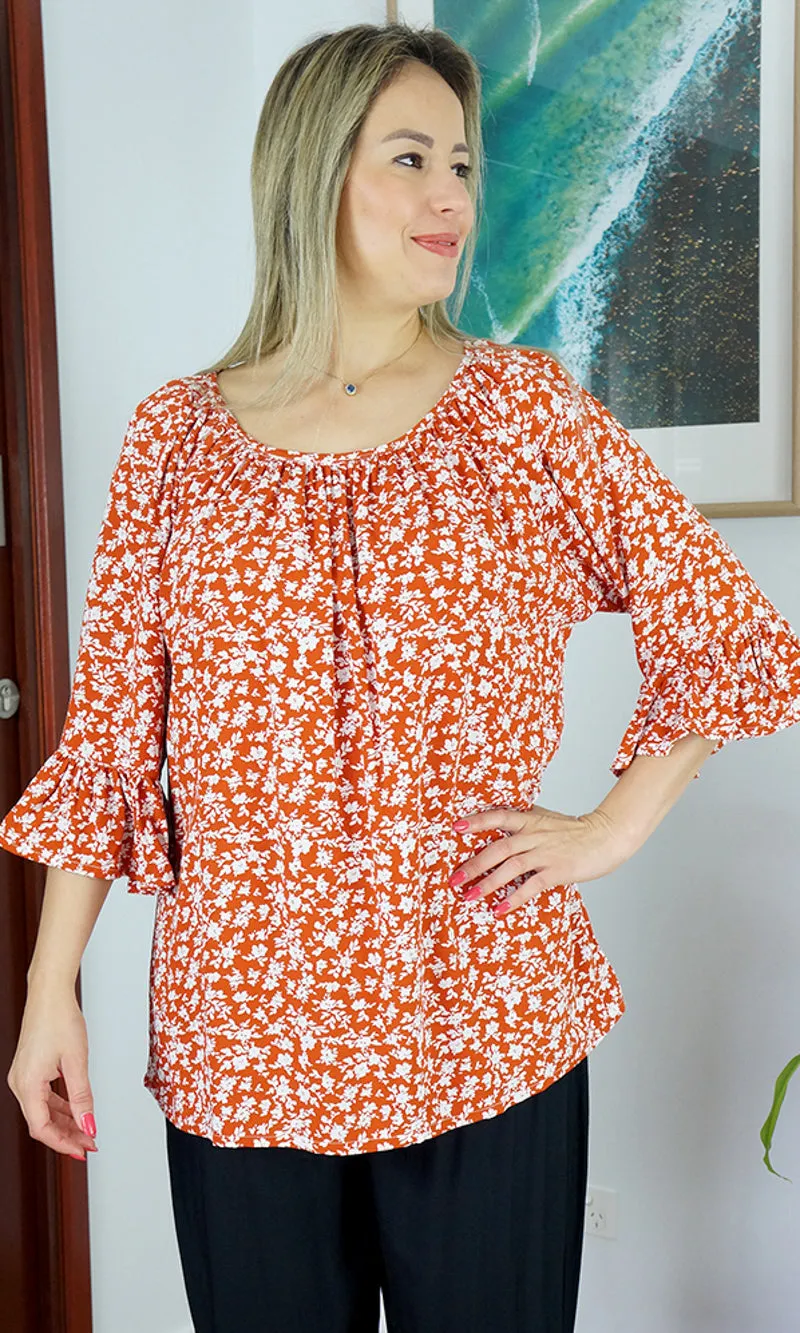 Rayon Capri Top Microflower, More Colours