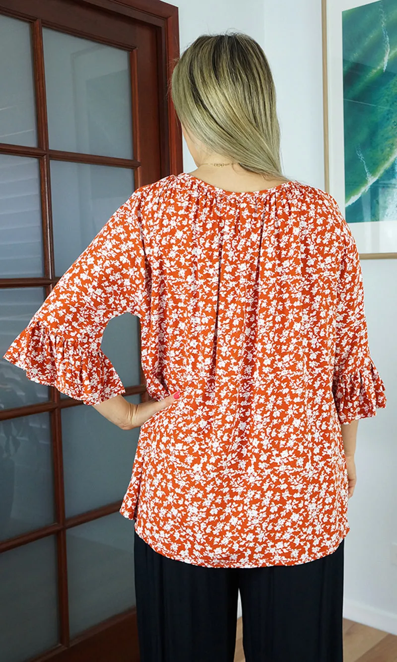 Rayon Capri Top Microflower, More Colours