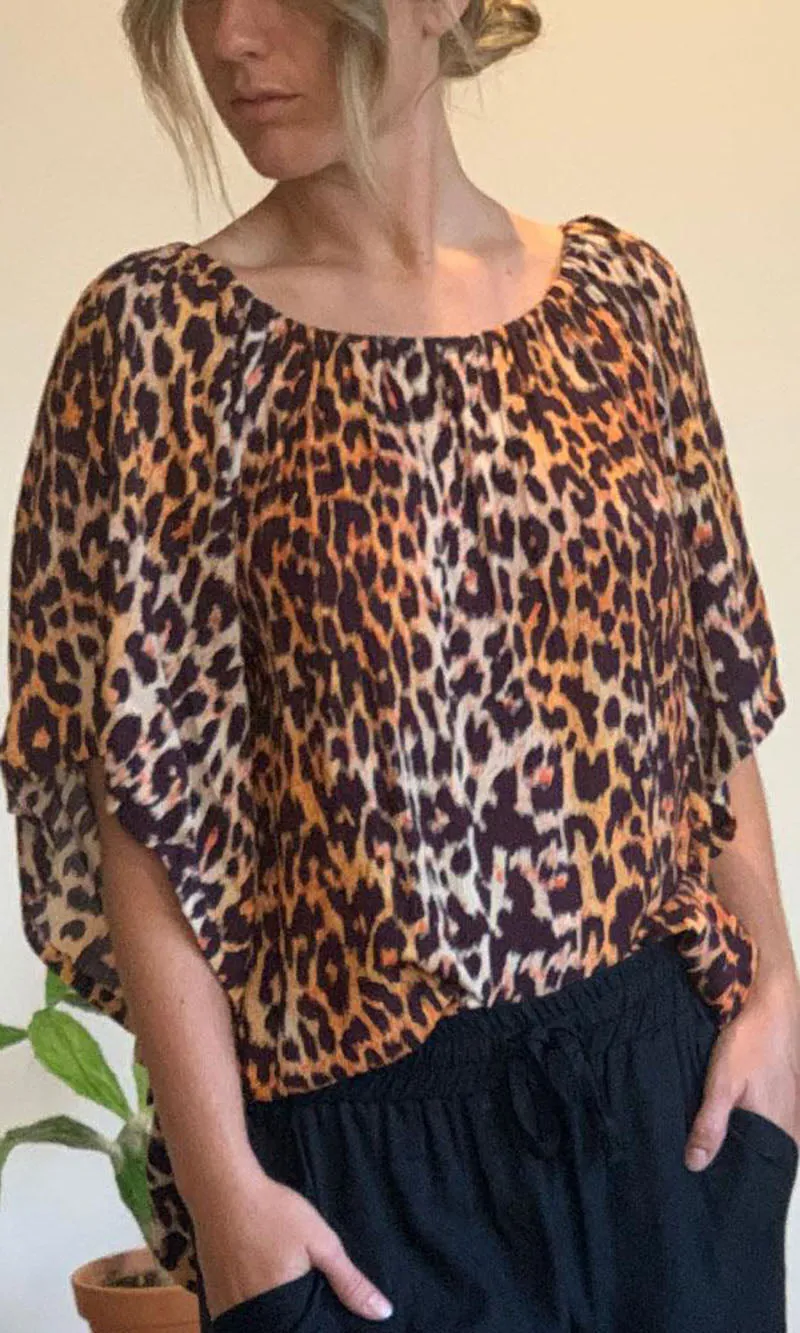 Rayon Top Libra Leopard, More Colours