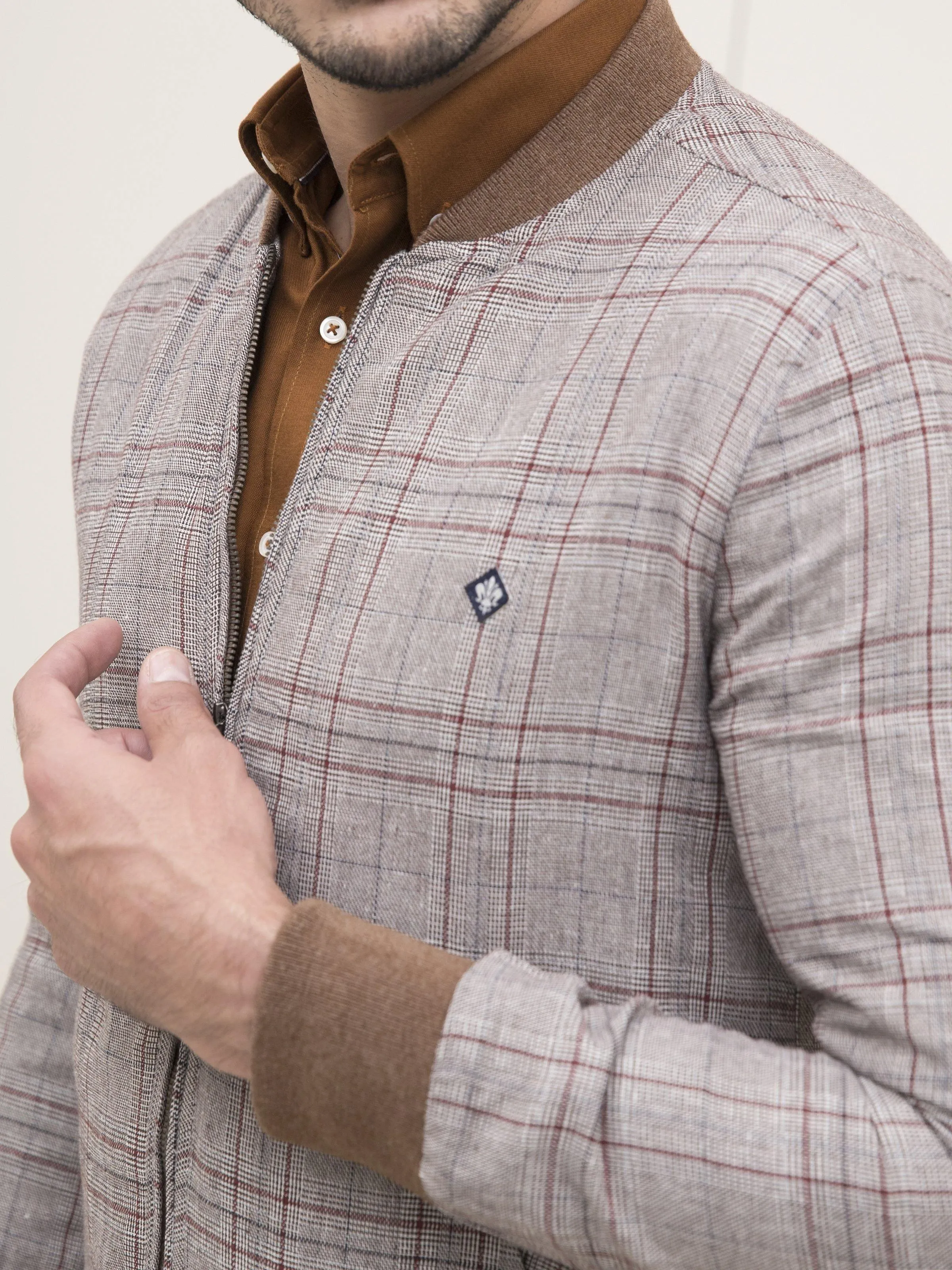 RIB BAN JACKET FULL SLEEVE LIGHT KHAKI