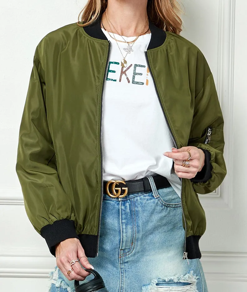 SIDE POCKET WINDBREAKER BOMBER JACKET