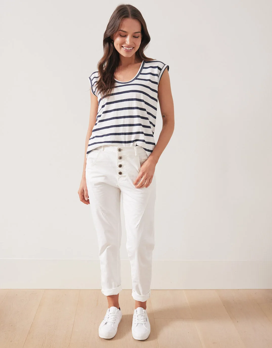 Signature Jersey Denim Pants - White