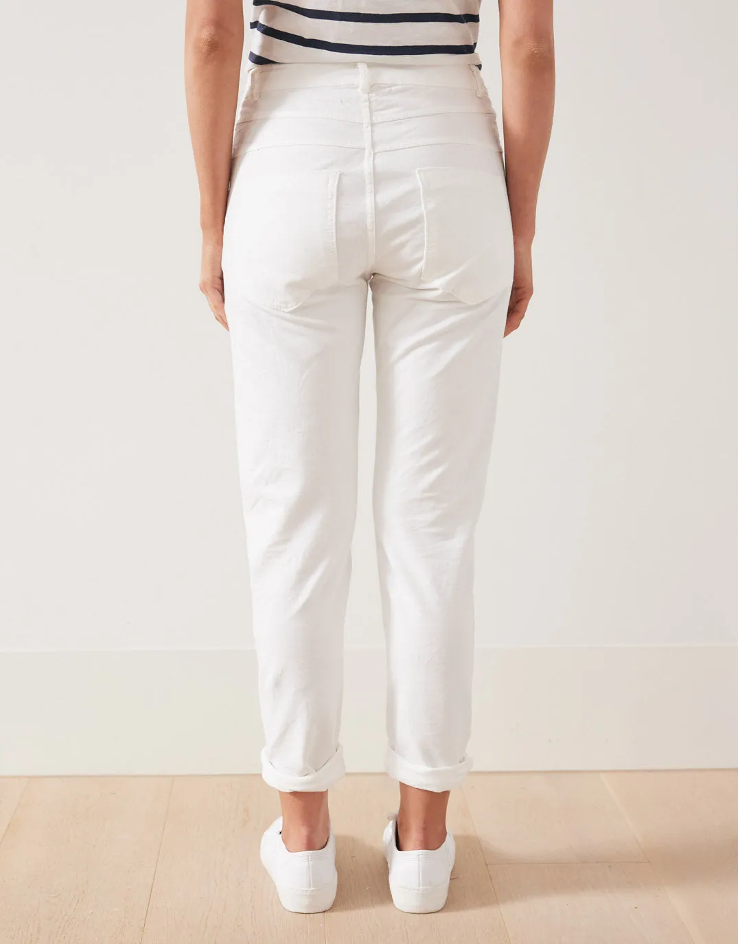 Signature Jersey Denim Pants - White