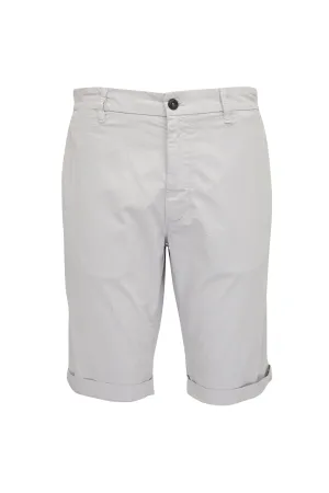 Steel Silver Stretch Cotton Bermuda Shorts - Mason's