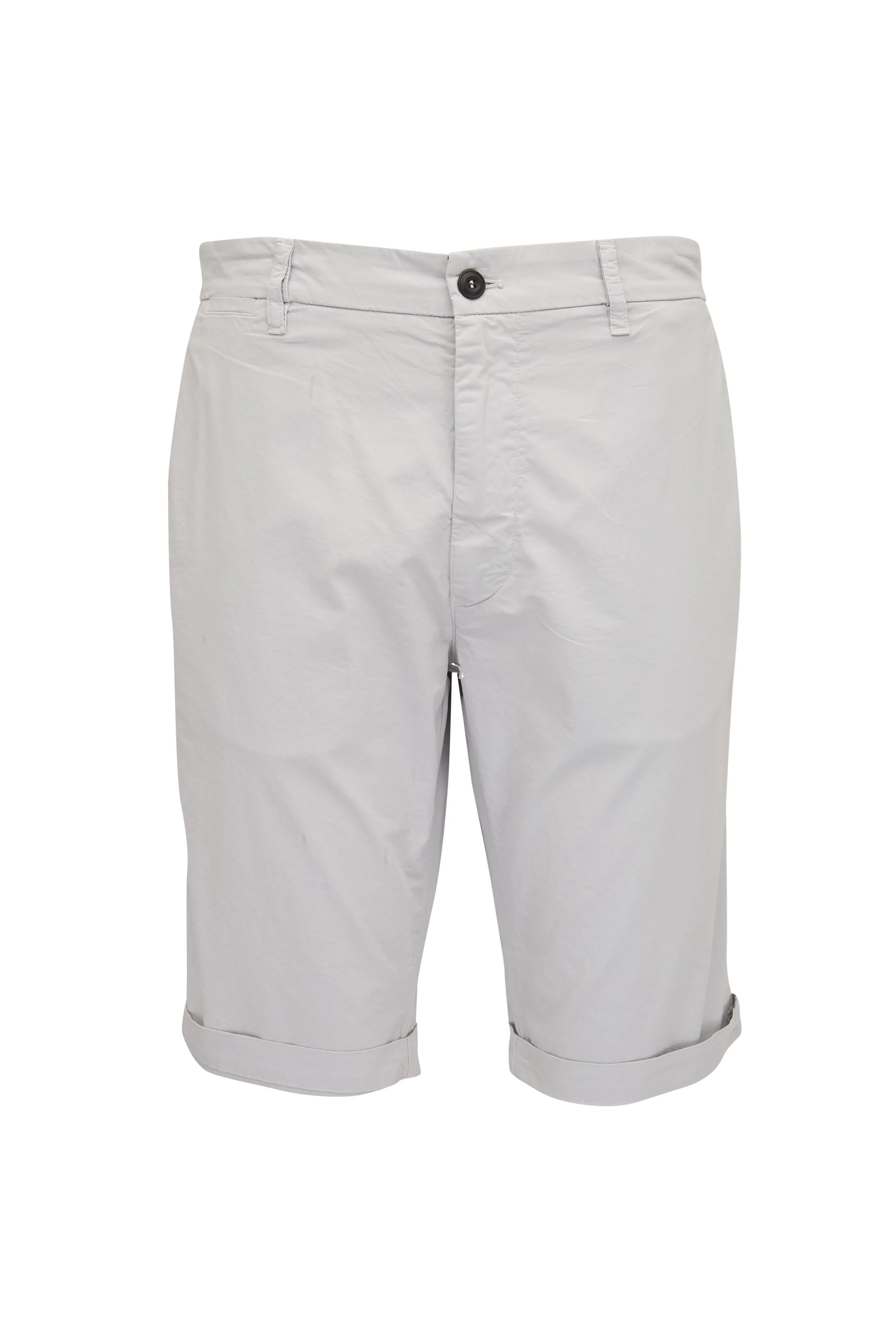 Steel Silver Stretch Cotton Bermuda Shorts - Mason's