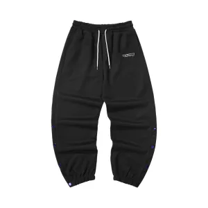 Street sports style letter label open and close self-adjusting laser buckle leg casual pants