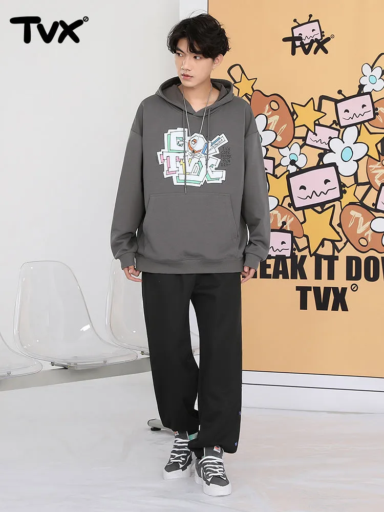 Street sports style letter label open and close self-adjusting laser buckle leg casual pants