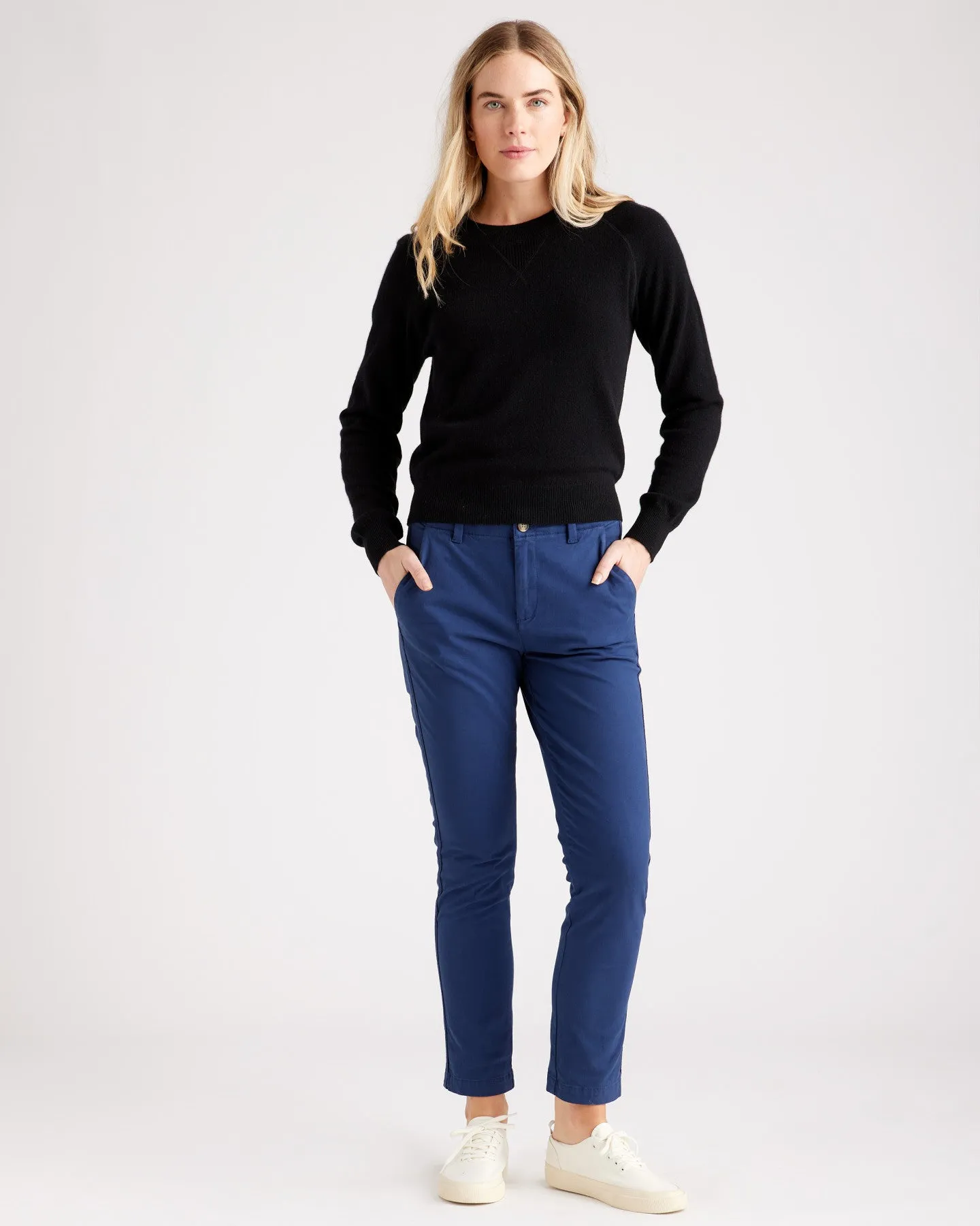 Stretch Cotton Twill Girlfriend Chino Pants