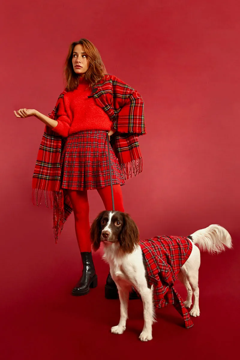 Tartan Plaid Knit Poncho