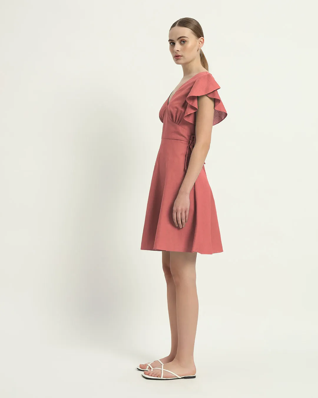 The Fairlie  Ivory Pink Cotton Dress