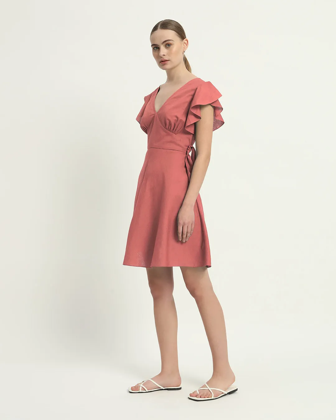 The Fairlie  Ivory Pink Cotton Dress