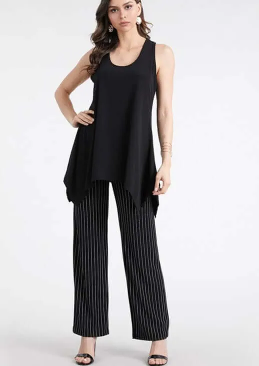 The Perfect Solution Black Shark Bite Hem Tunic Made in USA - Clearance Final Sale