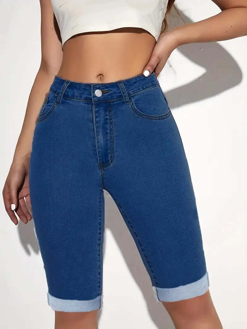 Ulyssa - Roll Up Denim Shorts