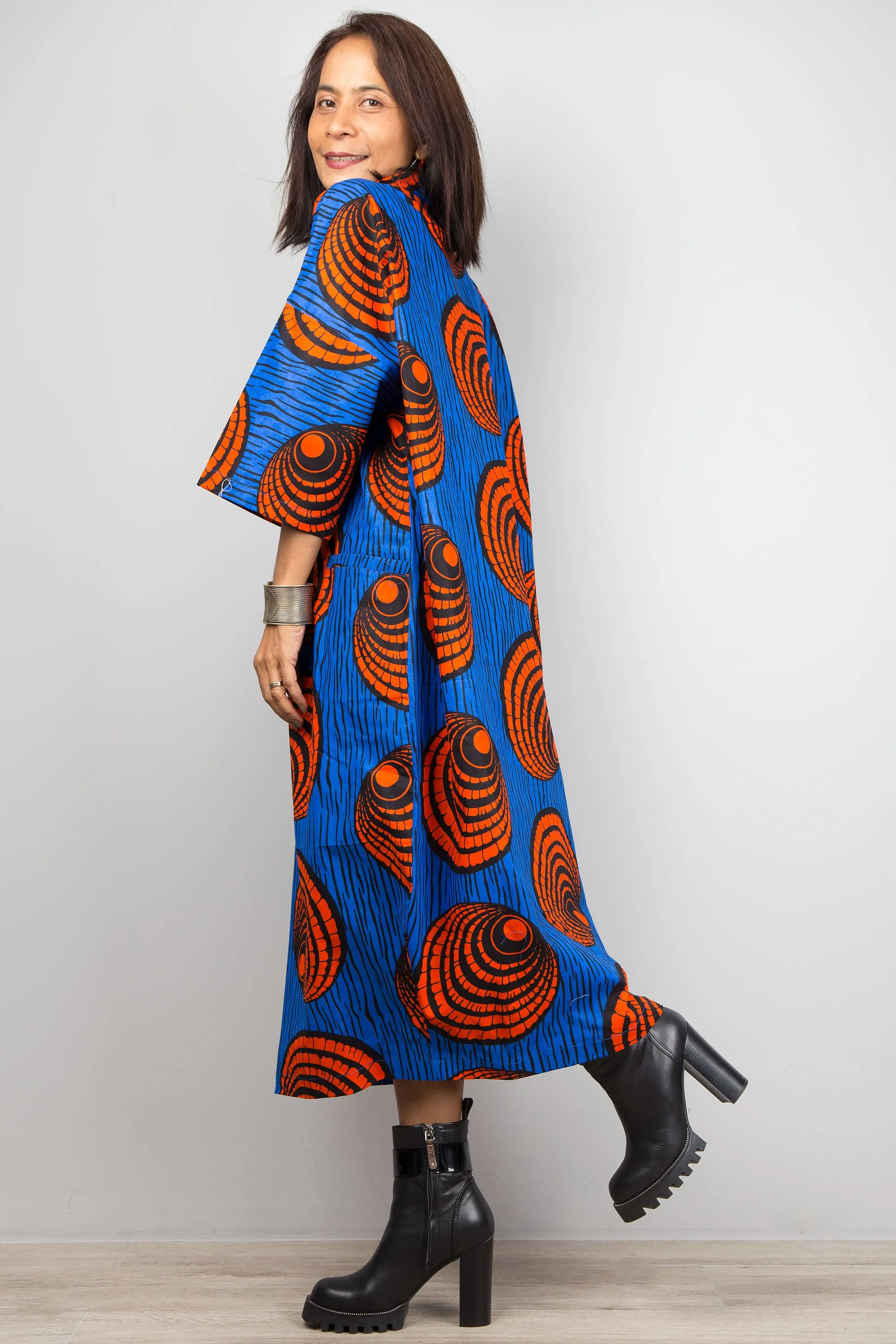 Vibrant Ankara Kaftan Dress: African Print Dress for Women