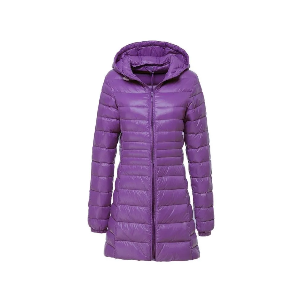 Women's Long Down Winter Ultra Light Jacket With Hood Down Coat 7XL 8XL Plus Sizes