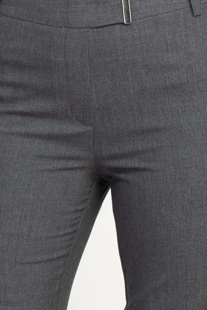Zac & Rachel Slim Fit Pull on Pocket Pant - Black & Heather Slate